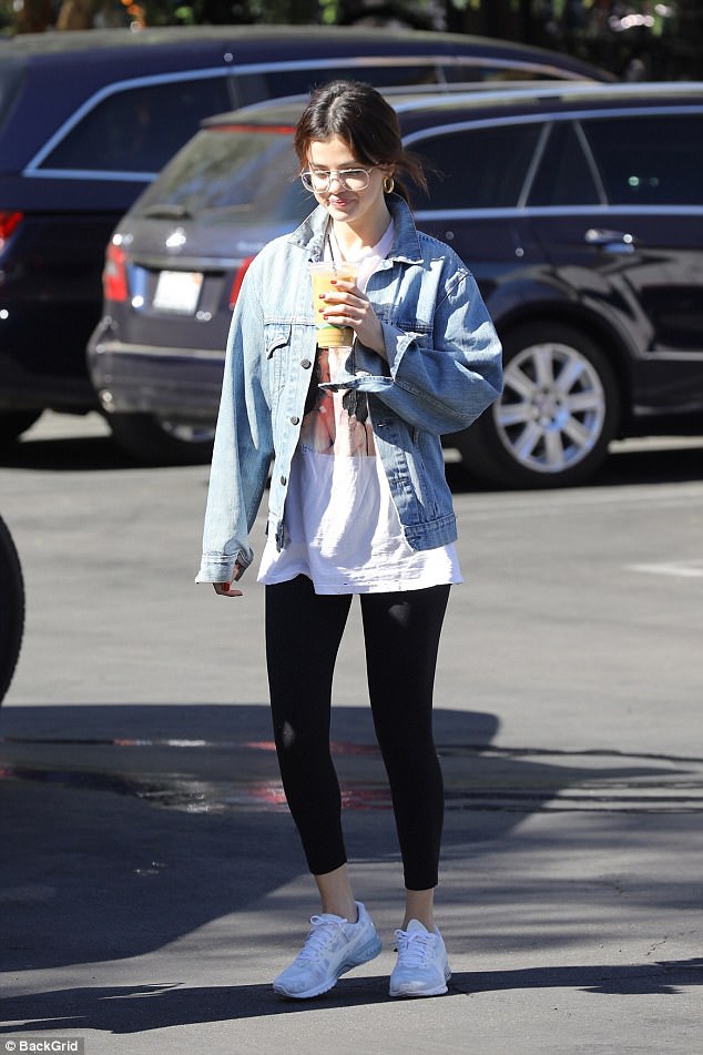 Selena Gomez Sports Familiar Frames During Coffee Run with Friend in Studio City!