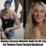 Breaking: Riley Gaines Clinches Rare Gold Medal for US Team, Lia Thomas Met with Immediate Rejection