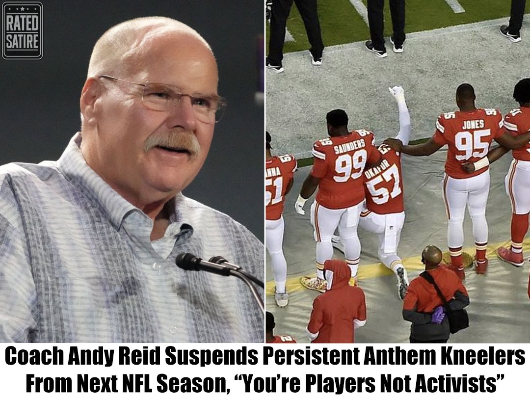 Chiefs’ Coach Andy Reid Draws Line, Fires 3 Top Players For Anthem Kneeling: “Stand for the Game, Not Against the Anthem”