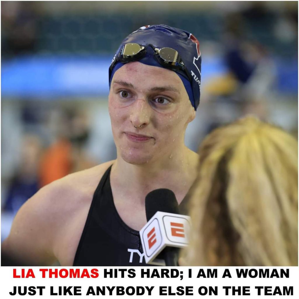 Breaking; Lia Thomas Hits Hard; I am a woman, just like anybody else on the team