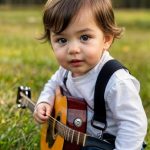 This is fantastic! 1 year old child plays the guitar and sings the famous song!