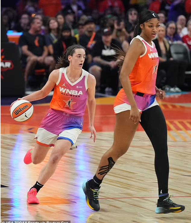 Clip of Angel Reese almost ‘going crazy’ for Caitlin Clark goes viral as WNBA rivals team up in All-Star Game