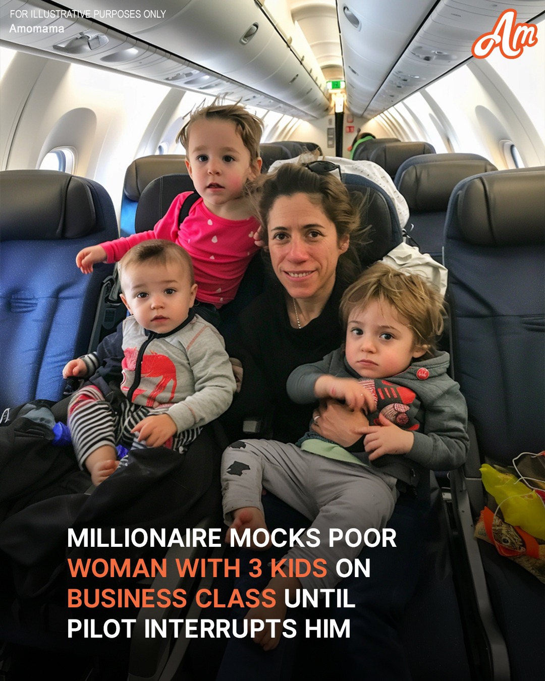 Millionaire Mocks Poor Woman with 3 Kids on Business Class Flight until Pilot Interrupts Him — Story of the Day