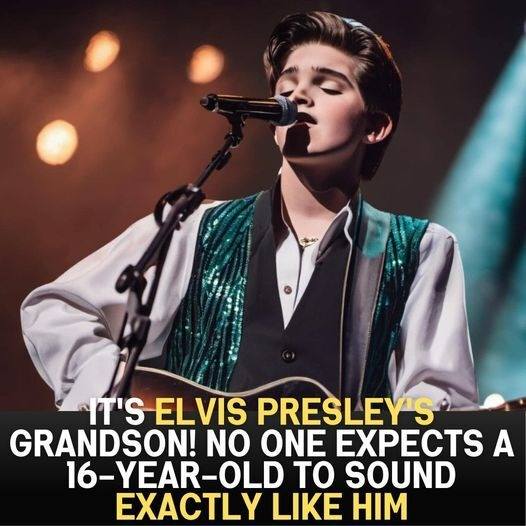 It’s Elvis Presley’s grandson! No one expects a 16-year-old to sound exactly like him, but he does. Elvis is back..Video in the comments