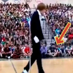 Some mean bullies laughed when the quiet kid got on stage, and then the music started.