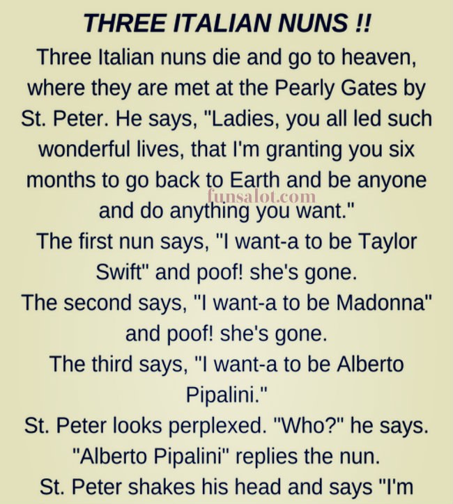 Three Italian Nuns !! (Funny Story)