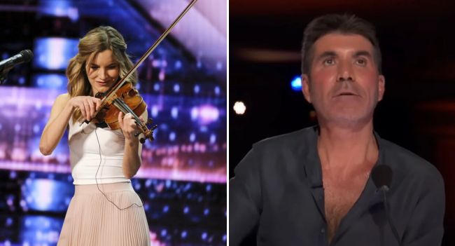 Simon wanted to interrupt the violinist, but the girl revealed her hidden talent