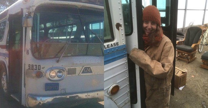 She purchased an old miserable bus for pennies and transformed it into a cozy and modern house